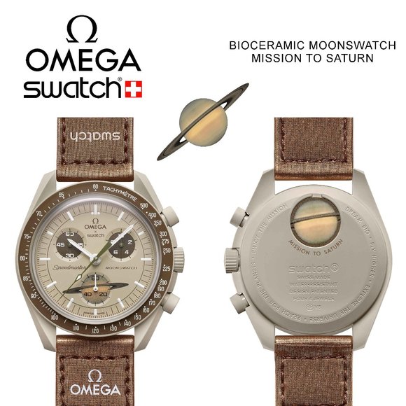 Authentic Swatch X Omega SO33T100 Bioceramic Moonswatch Mission to Saturn-Unisex - Picture 1 of 9